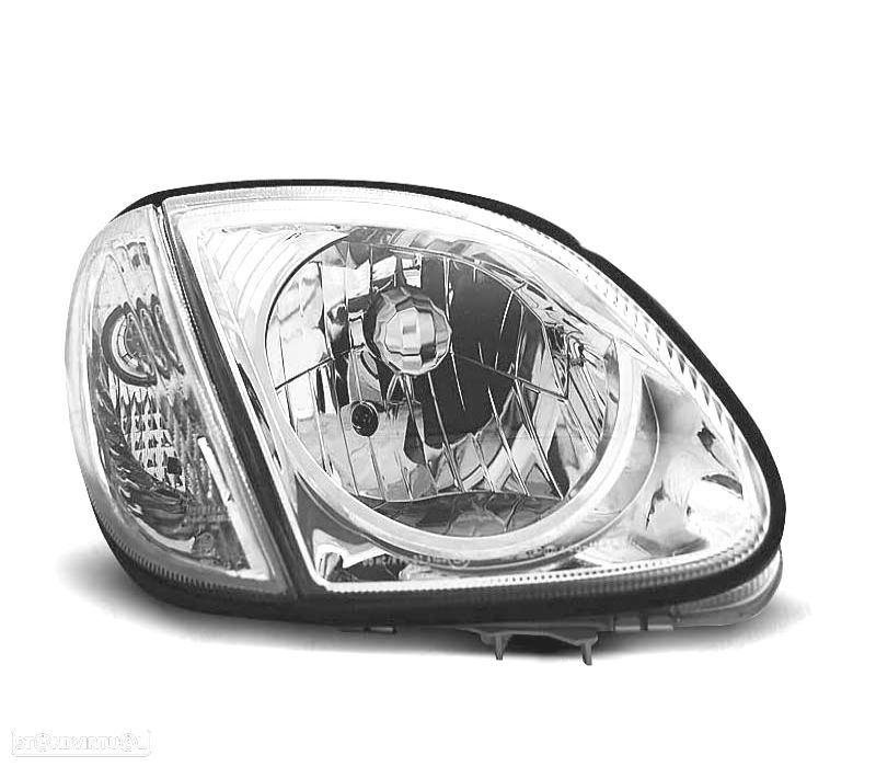 FARÓIS FRONTAIS MERCEDES SLK R170. 96-04- FUNDO CROMADO - 2
