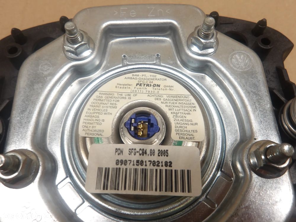 VW POLO IV 9N 3D (01-08) 1.4B PODUSZKA AIRBAG KIEROWCY - 3