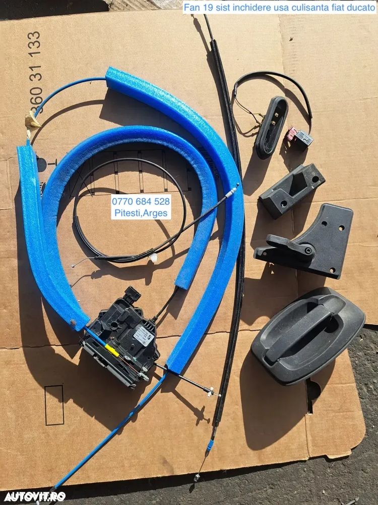 Sistem inchidere usa culisanta fiat ducato peugeot boxer citroen jumper ( pentru masini cu volan pe stanga ) maner opritor cabluri - 1