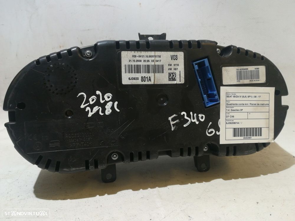 Quadrante / painel de instrumentos SEAT Ibiza IV (6J5, 6P1) - 2