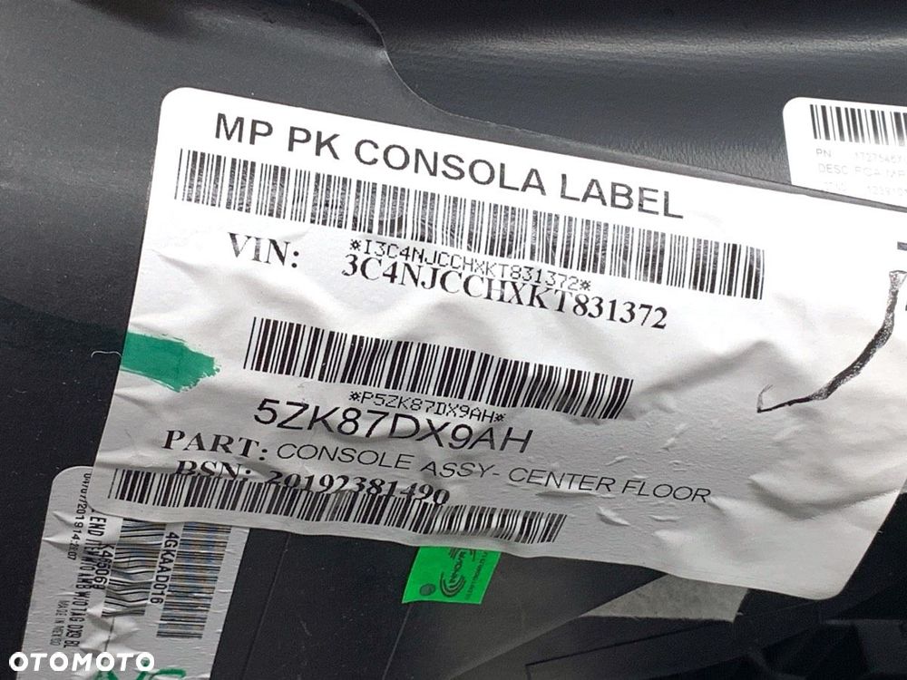 TUNEL ŚRODKOWY  JEEP COMPASS (MP, M6) 2016 - 2022 1.4 MultiAir 103 kW [140 KM] benzyna 2017 - 2022 - 9