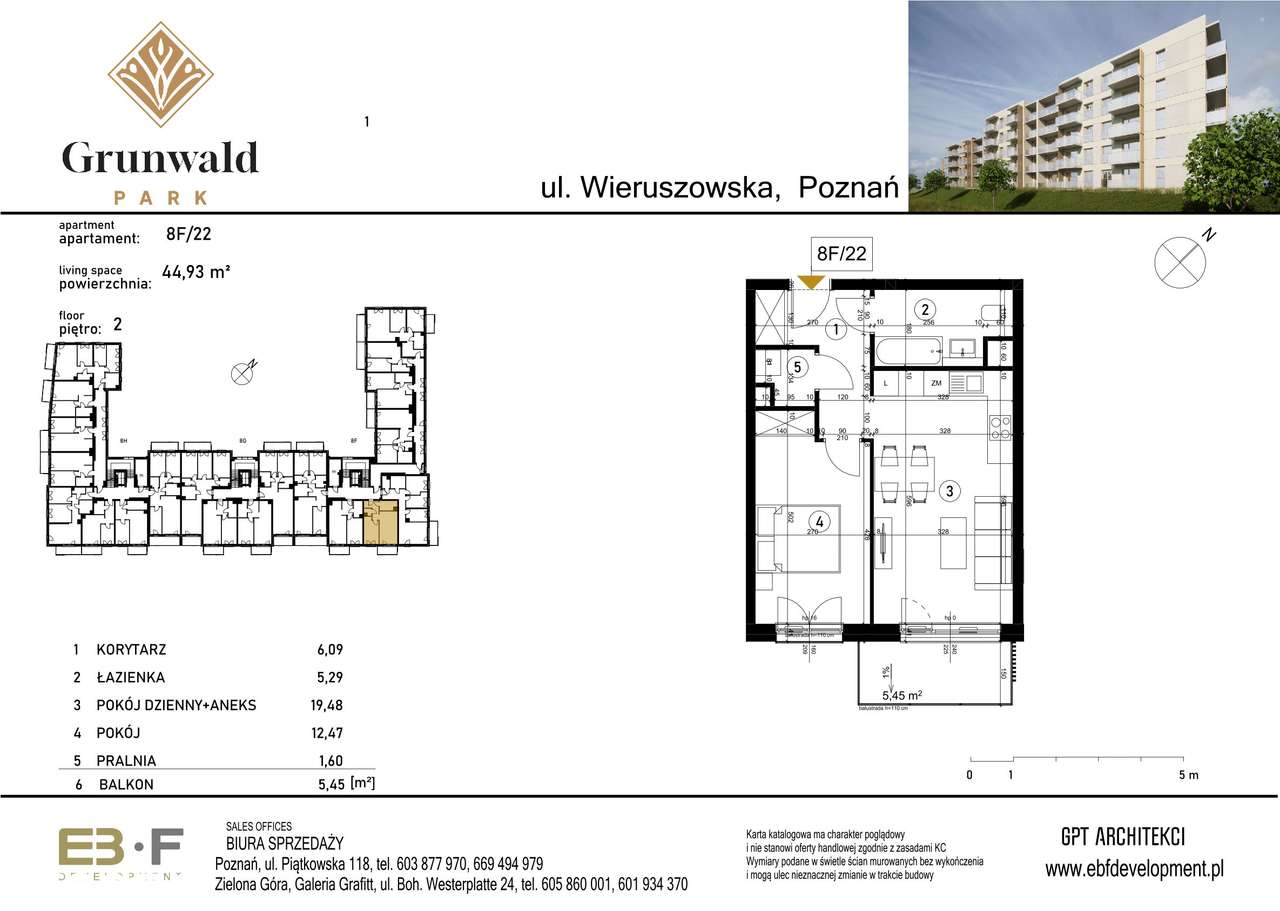 Grunwald Park | mieszkanie 2-pok. | 8F_22