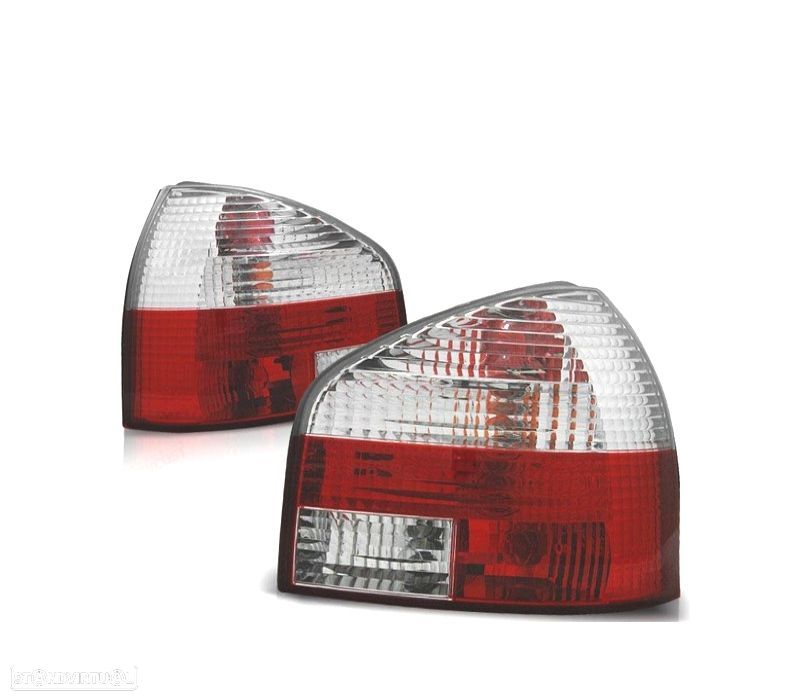 FAROLINS TRASEIROS AUDI A3 8L 96-03 VERMELHO BRANCO - 1