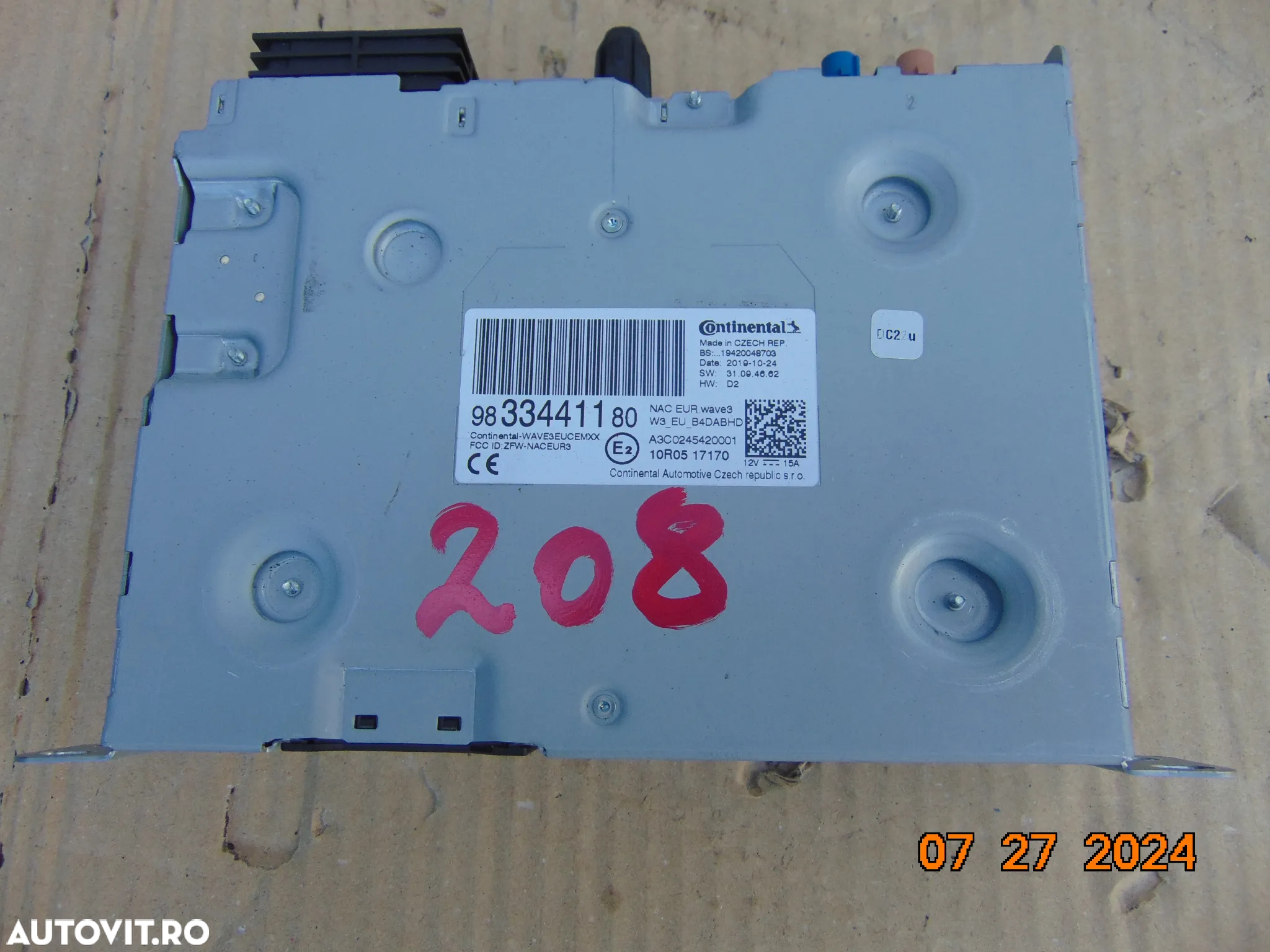 Unitate navigatie Peugeot 208 dupa 2019 2008 508 citroen ds c3 crossback cod 9833441180 - 2