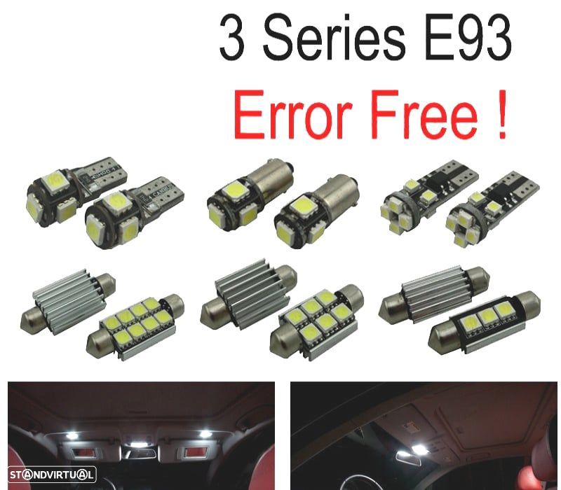 KIT COMPLETO DE 18 LAMPADAS LED INTERIOR BMW SERIE 3 E93 CONVERTIBLE 318I 320D 320I 325D 325I 330D 3 - 1