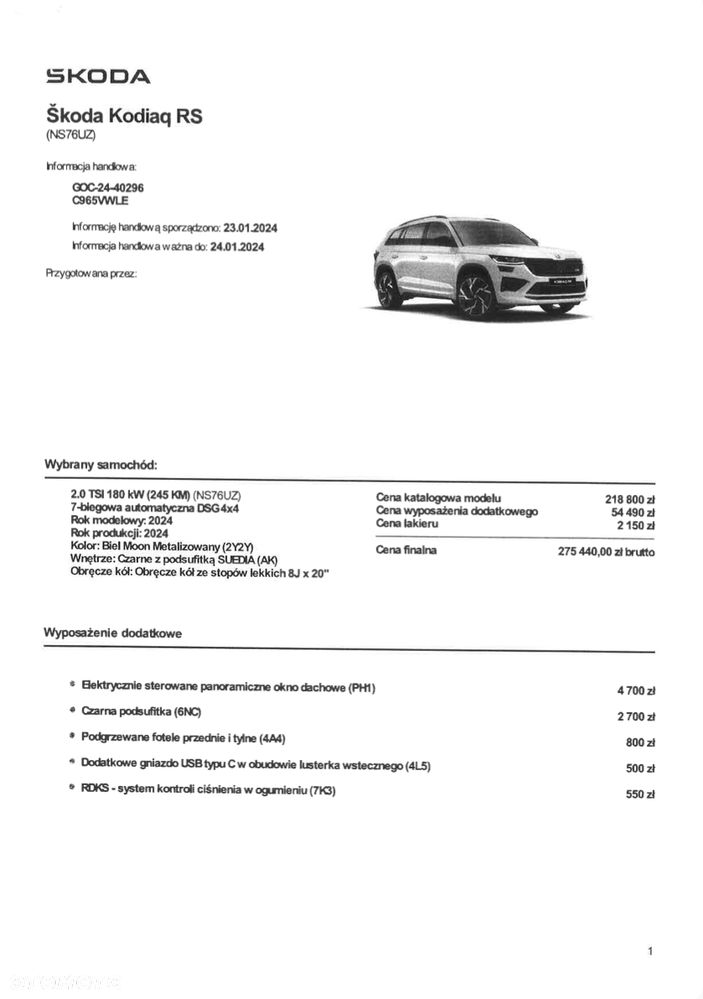 Skoda Kodiaq 2.0 TSI 4x4 RS DSG 7os - 14