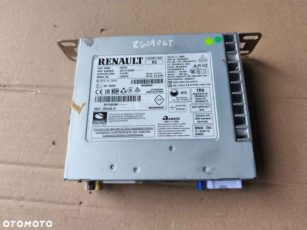 RADIO NAWIGACJA CZYTNIK 281153249R RENAULT MEGANE SCENIC IV TALISMAN - 1
