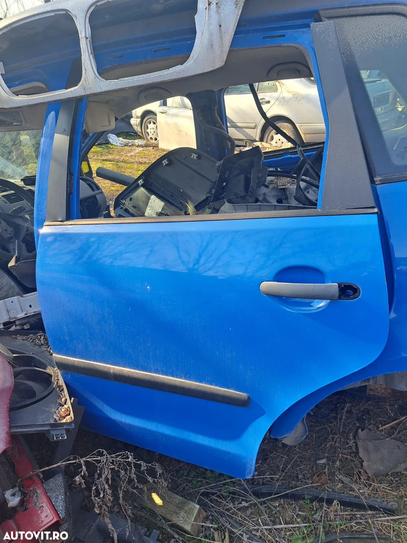 Haion Bara Usa stanga dreapta spate si armatura bara fata Volkswagen Polo 9N 2001 cod culoare E1/A5F albastru in 4 usi - 3
