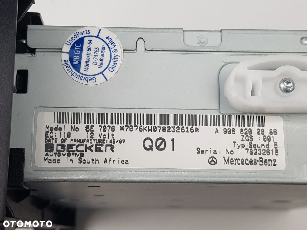 NOWE ORYGINALNE Radio Radioodtwarzacz Mercedes w906 Sprinter A9068200886 - 8