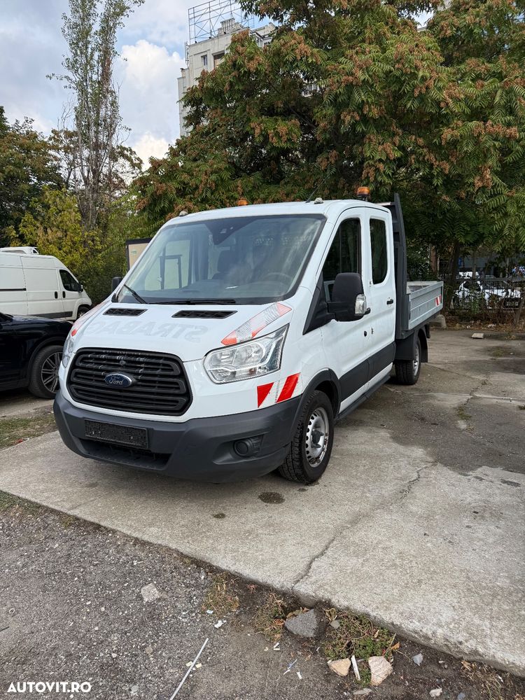 Ford Transit 2017 2.2tdi Punte Dubla 7 locuri  Bena Aluminiu TVA Camioneta Dokka 7 locuri Carosata Pick-Up Unic Proprietar de noua Reprezentanța Ford Carte Service Istoric Complet km reali Clima AC Nu Mercedes Sprinter VW crafter Boxer Peugeot - 1