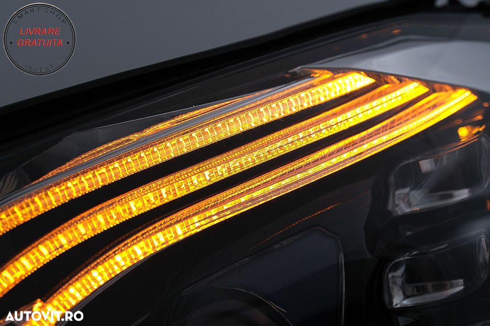 Faruri Full LED Mercedes C-Class W205 S205 (2014-2020) LHD W222 Design- livrare gratuita - 15