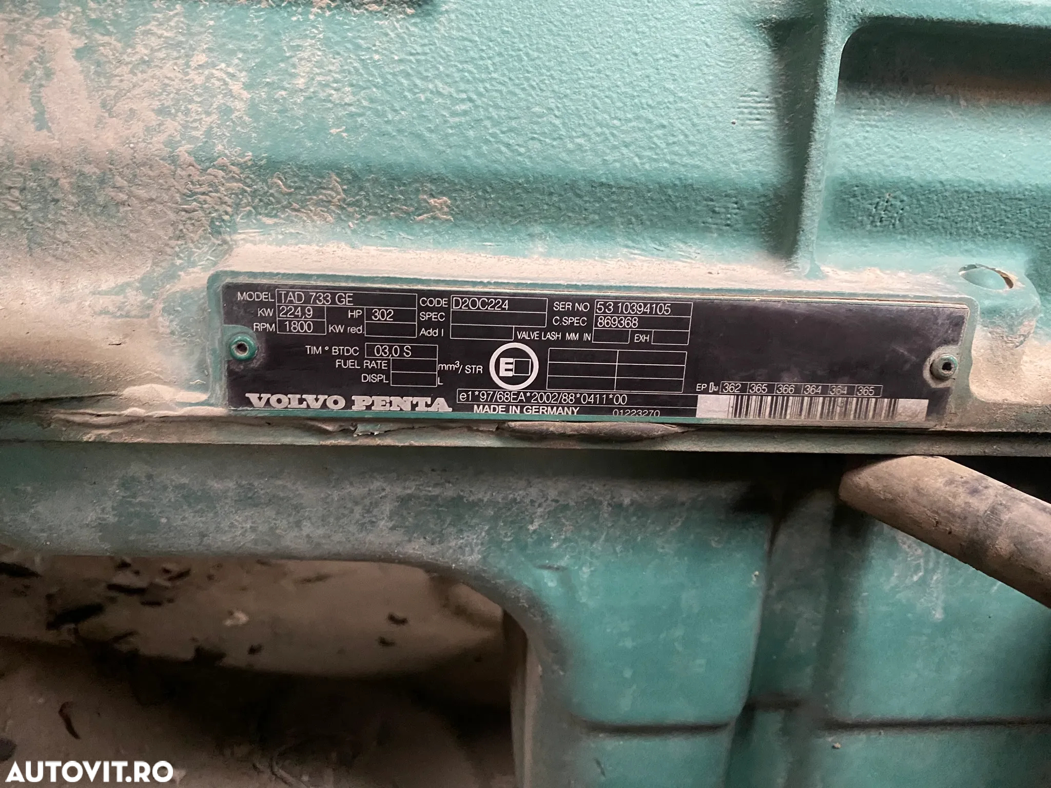 Motor Volvo Penta ca NOU - Model TAD 733 GE 302 CP - Yaht / Barca / Incarcator frontal / Excavator / Generator / Utilaje de constructie - 5