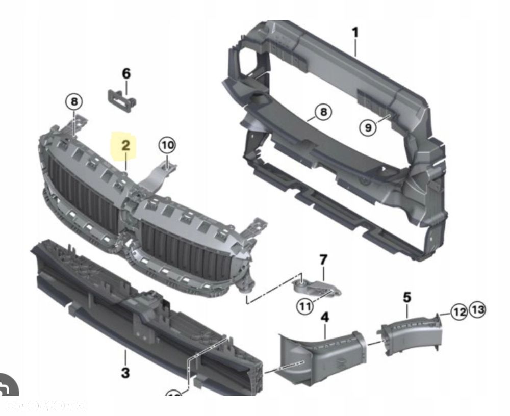 BMW 3 G20 G21 G29 KIEROWNICA POWIETRZA WLOT ROLETA SIATKA CHŁODNICY OBUDOWA - 5