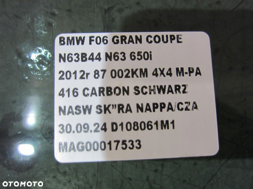BMW 6 F06 GRAN COU SZYBA BOCZNA PRAWY PRAWY PRZÓD PRAWA 7275396 51337275396 - 7