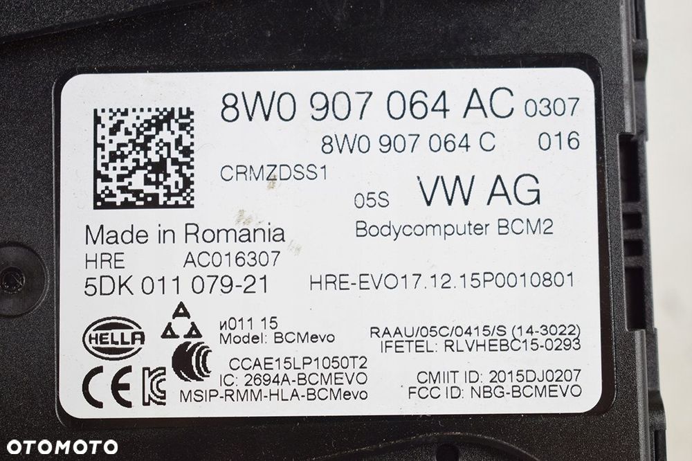moduł komfortu * bcm audi a4 b9 8w0907064ac - 4