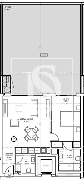 Apartamento T1 Venda em São Félix da Marinha,Vila Nova de Gaia - Grande imagem: 3/24