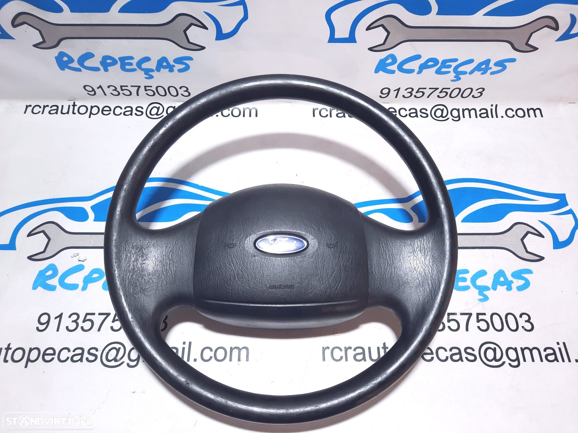 VOLANTE GUIADOR COMPLETO FORD YC1A3600ADW FORD TRANSIT VI 6 MK6 FA PELE AIRBAG - 1