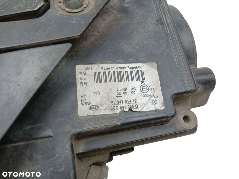 LAMPA PRAWY PRZÓD VOLKSWAGEN PASSAT B6 (2005-2010) 2.0 TDI 140KM 3C0941006Q - 5