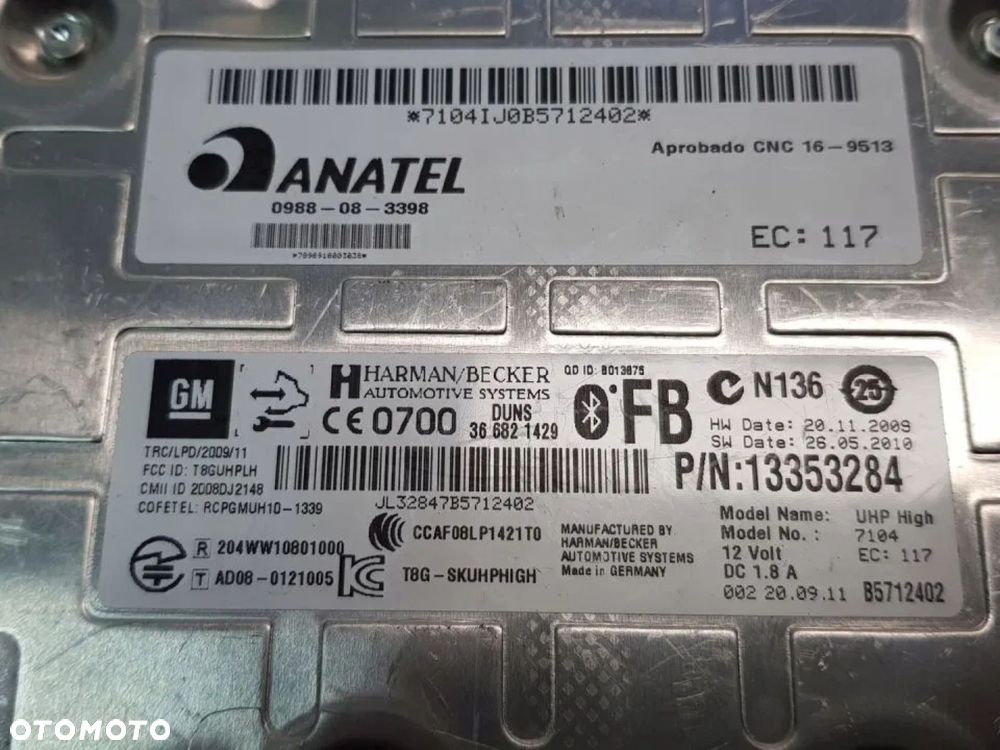 MODUŁ STEROWNIK BLUETOOTH 13353284 ASTRA INSIGNIA - 4