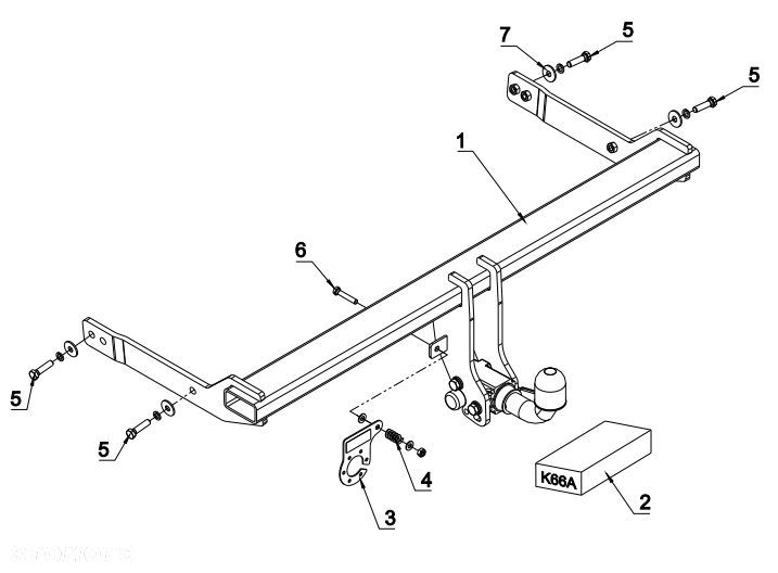 VW VOLKSWAGEN TIGUAN 2 II od 2016 KOMPLETNY ORYGINALNY BEZ CIĘCIA SŁUPSK AUTO HAK HOLOWNICZY NOWY - 4