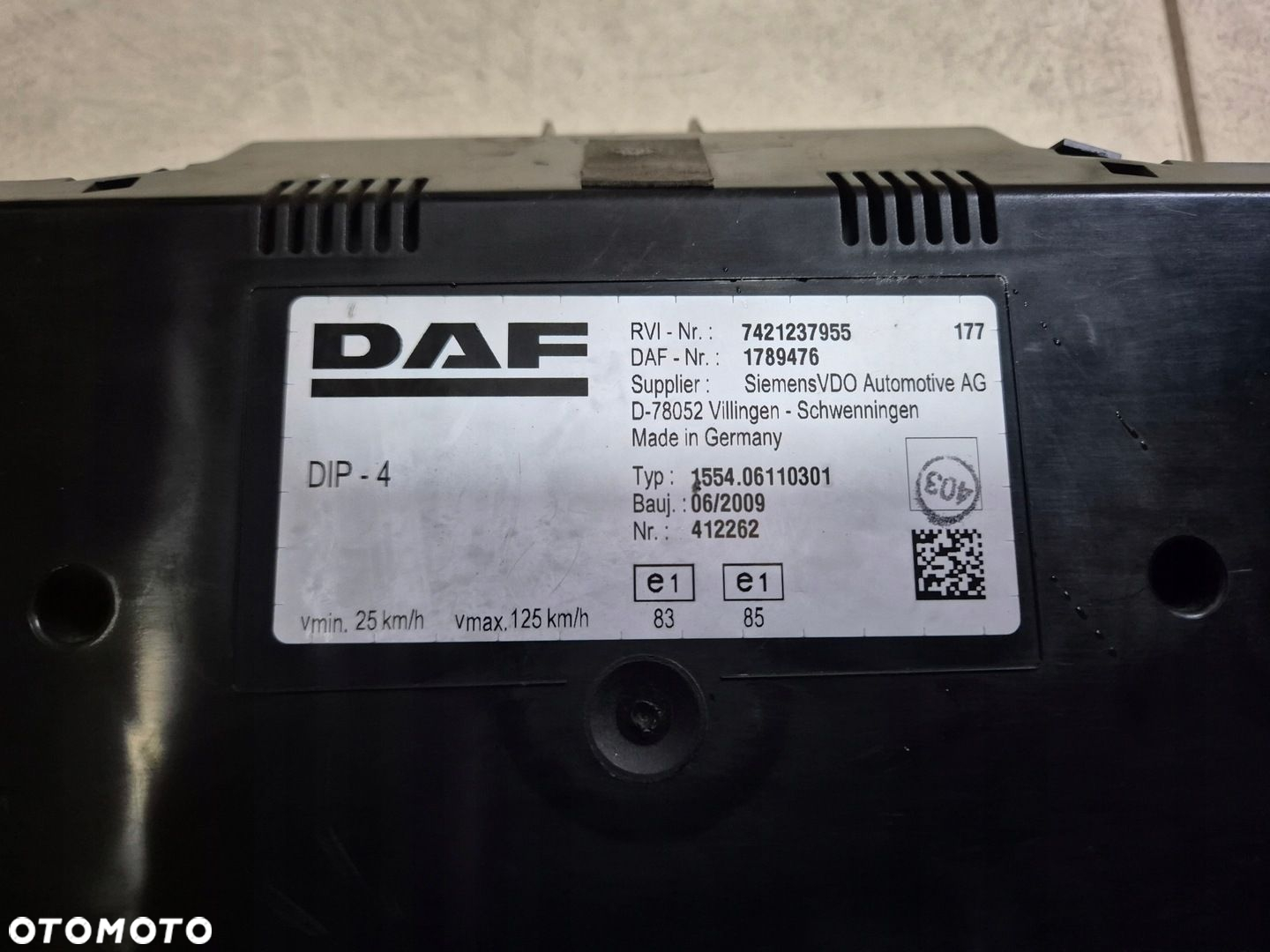 LICZNIK ZEGARY DESKA ROZDZIELCZA DAF LF 45 , 55 EURO 5 1789476 - 2