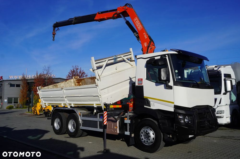 Renault C380 E6 6x4 / HDS Fassi F135 2700 MTH / Zasięg 8 m / 5.6 t udźwig / Wywrotka 3-stronna / Hydroburta - 14