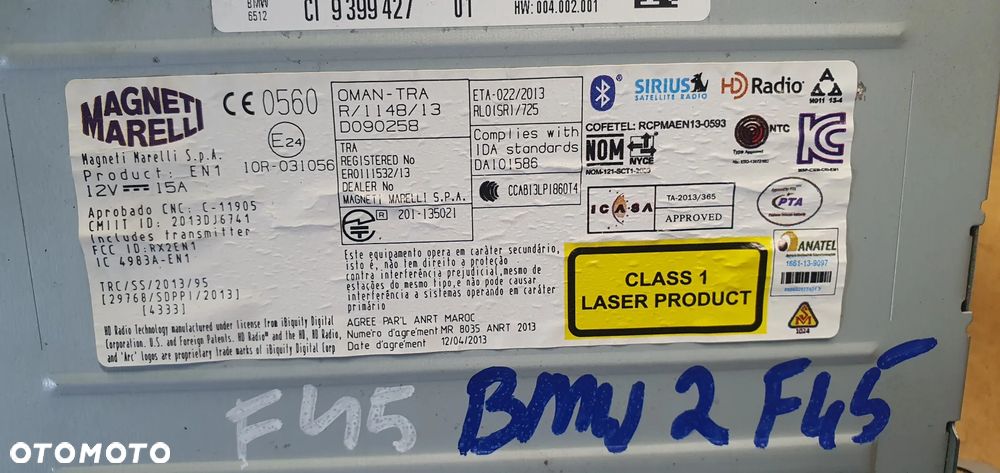 Wyświetlacz ekran monitor radio radioodtwarzacz navi nawigacja BMW 2 F45 9317941 - 11