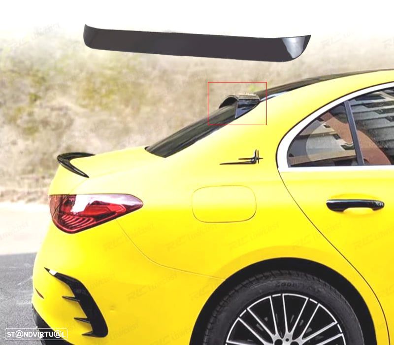 AILERON DE TETO MERCEDES CLASE C W206 21- LOOK AMG PRETO BRILHANTE - 1