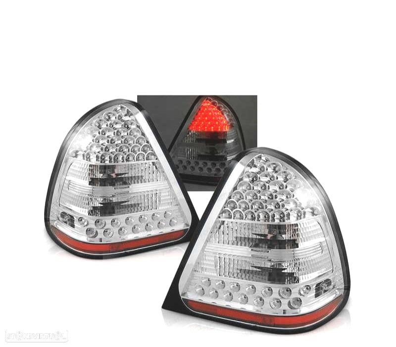 FAROLINS TRASEIROS LED PARA MERCEDES W202 93-00 CHROME CROMADO - 1