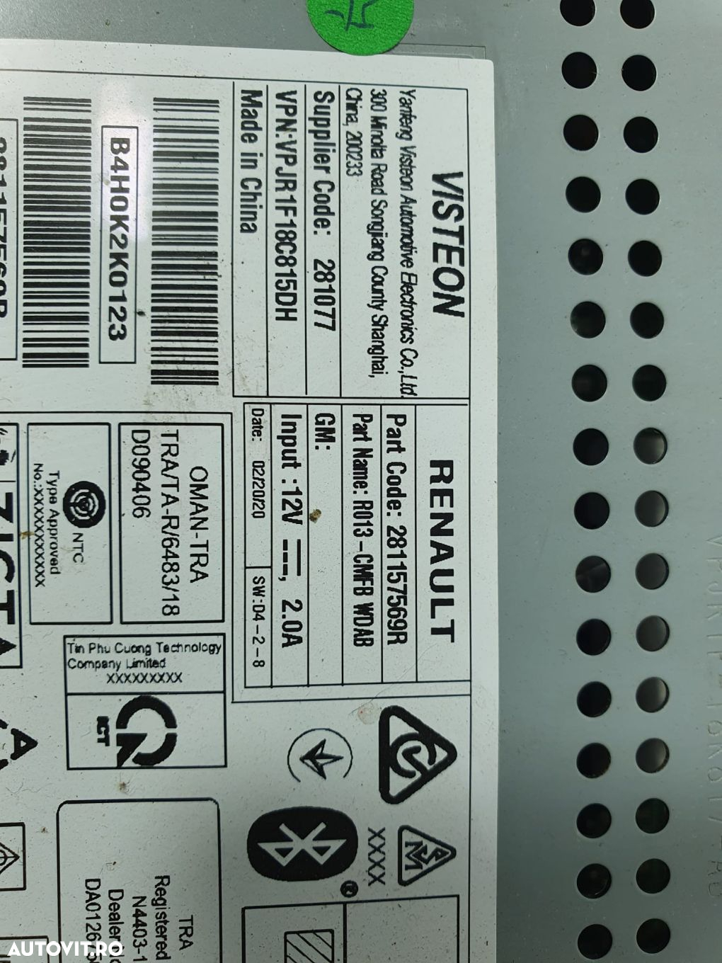 Radio player 281157569r Renault Captur 2 [2019 - 2020] - 3