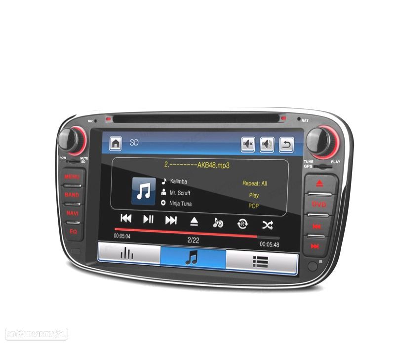 AUTO RADIO 2DIN 7" PARA FORD REDONDO COR PRETO USB GPS TACTIL HD - 3