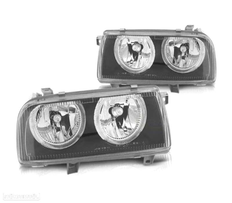 FARÓIS ANGEL EYES VOLKSWAGEN VW VENTO 92-98 FUNDO PRETO - 1