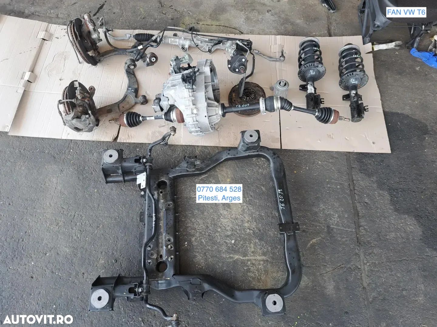 VW T6 2.0 tdi 2019 cutie de viteze manuala 5+1 planetara stg dr fata kit ambreiaj LUK placa disc rulment volanta amortizor arc - 1