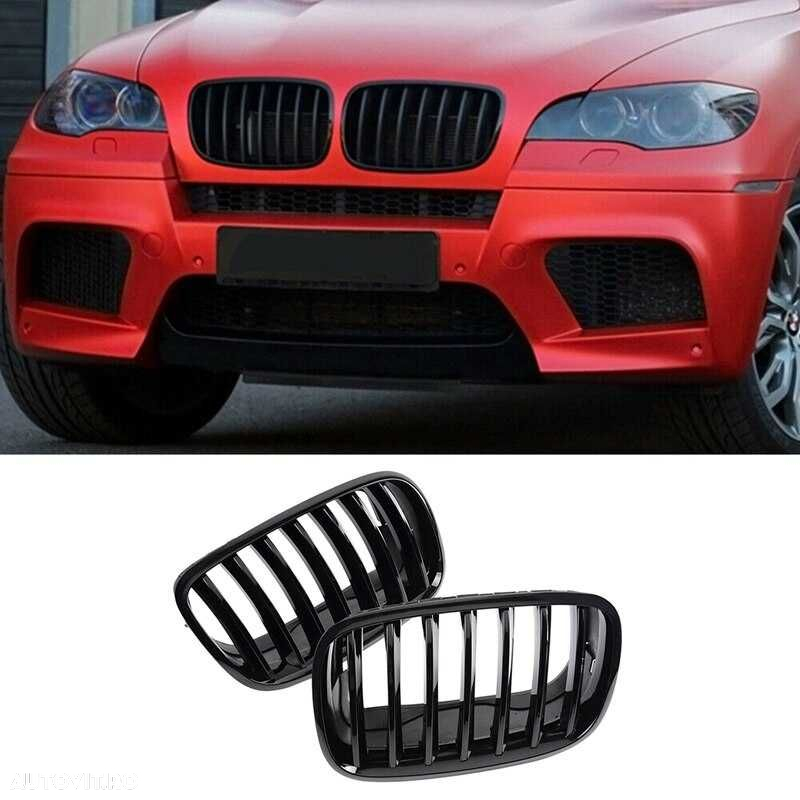 Grile Nari Negru Lucios BMW X5 X6 E70 E71, Capace Oglinzi, Produse NOI - 7