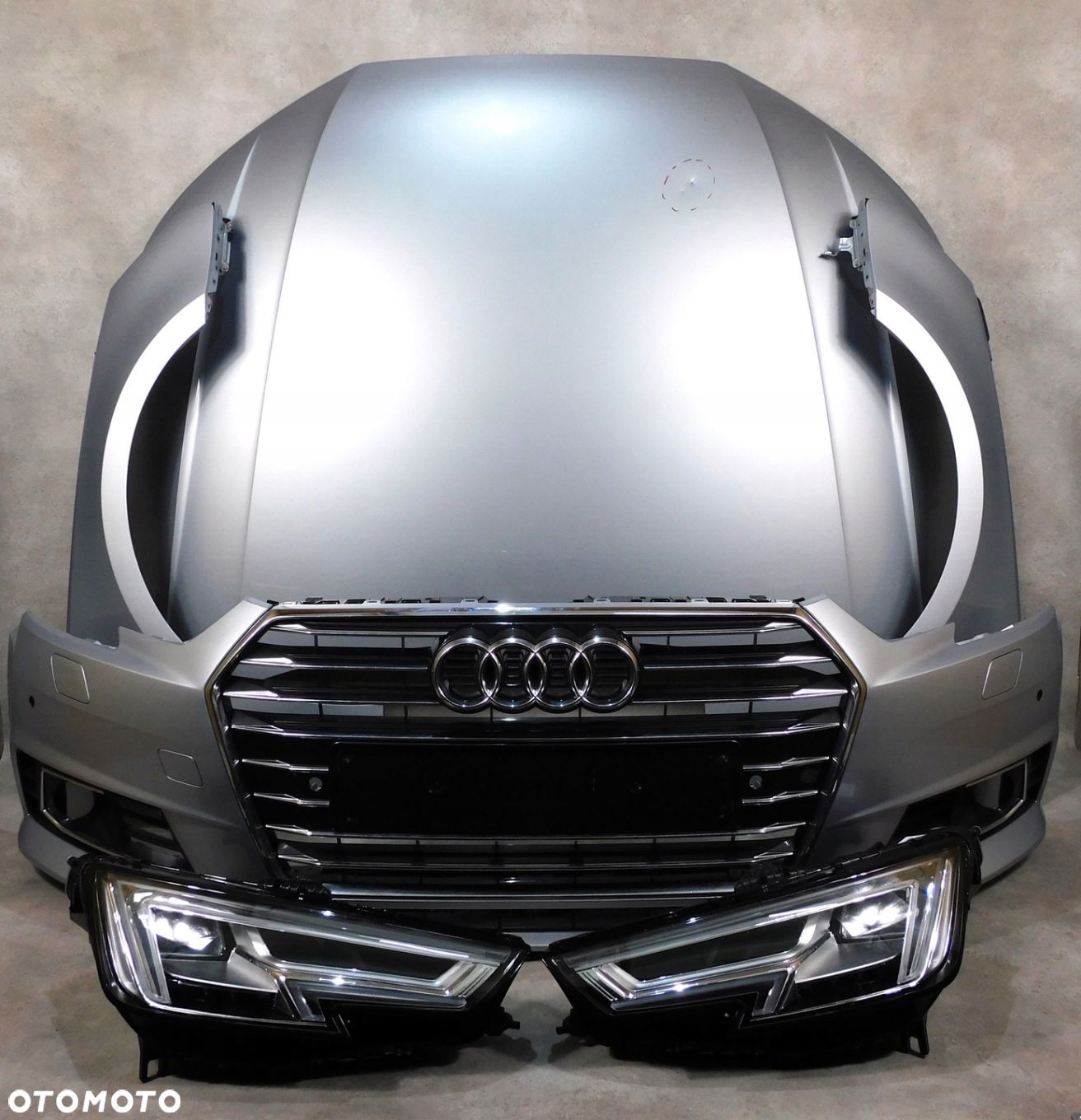 AUDI A4 B9 8W PRZÓD ZDERZAK LAMPY MASKA BŁOTNIKI FULL LED LZ7G - 1