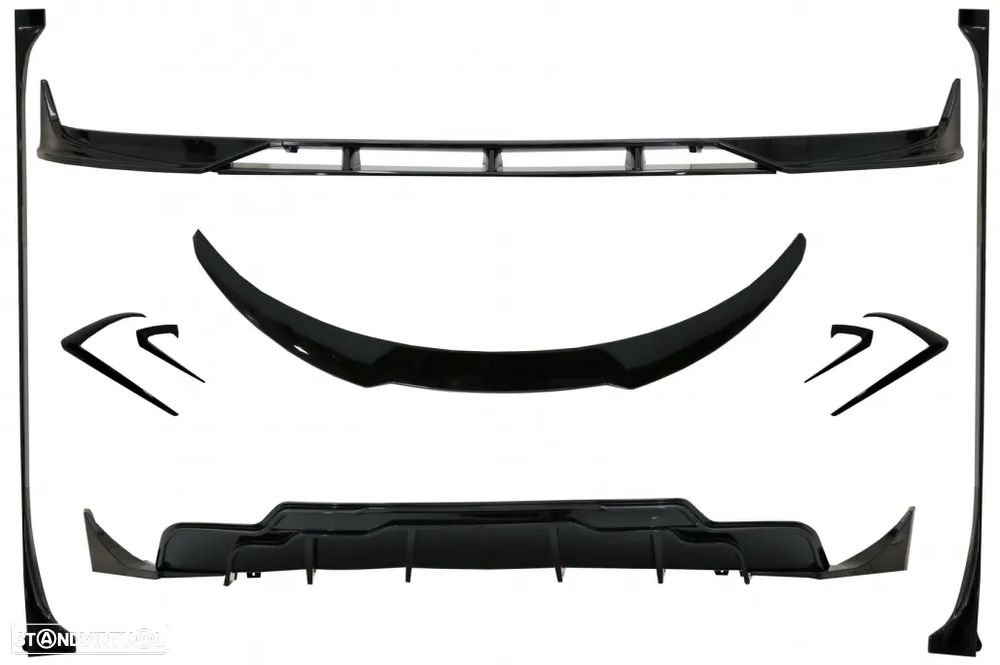 Conjunto Tesla Model 3 Spoiler, Aileron, Laminas e Difusor