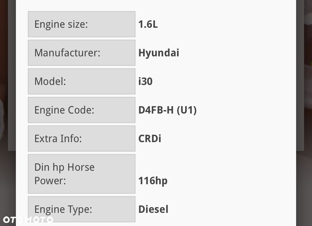 Silnik kompletny KIA Ceed Soul CARENS III Hyundai I20 I30 1.6 CRDI 116KM D4FB 69 tys mil 2009 - 8