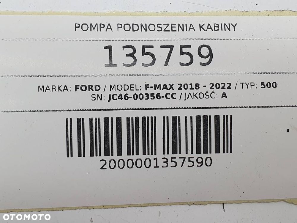 POMPA PODNOSZENIA KABINY ELEKTRYCZNA FORD F-MAX 500 JC46-00356-CC - 7