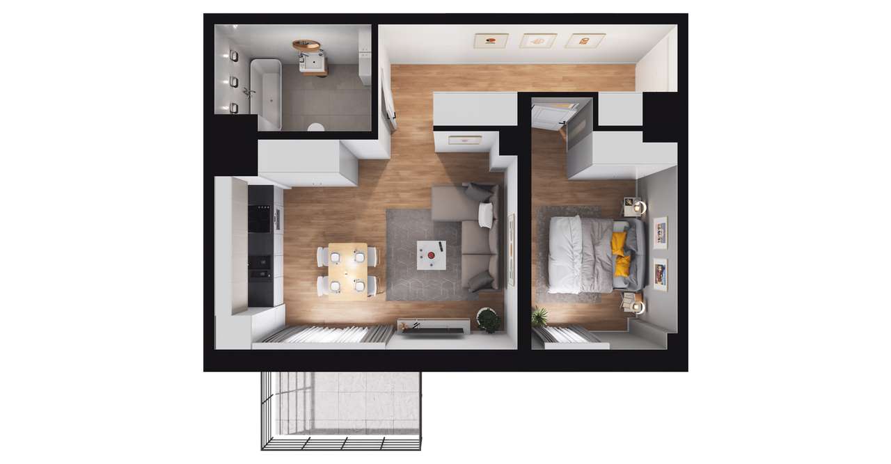 Taczaka 5 | apartament 2-pok. z widokiem na zielony dziedziniec | 50 - Pełny obrazek: 2/24
