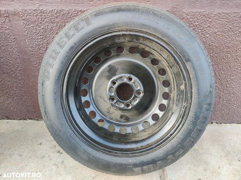 Roata de rezerva slim / ingusta 16'' 5x108 Volvo V40 S40 V50 C30 C70 S60 V60 S80 V70 Renault Peugeot Ford cauciuc 125/85 R16 30683913 / 31317720 - 4
