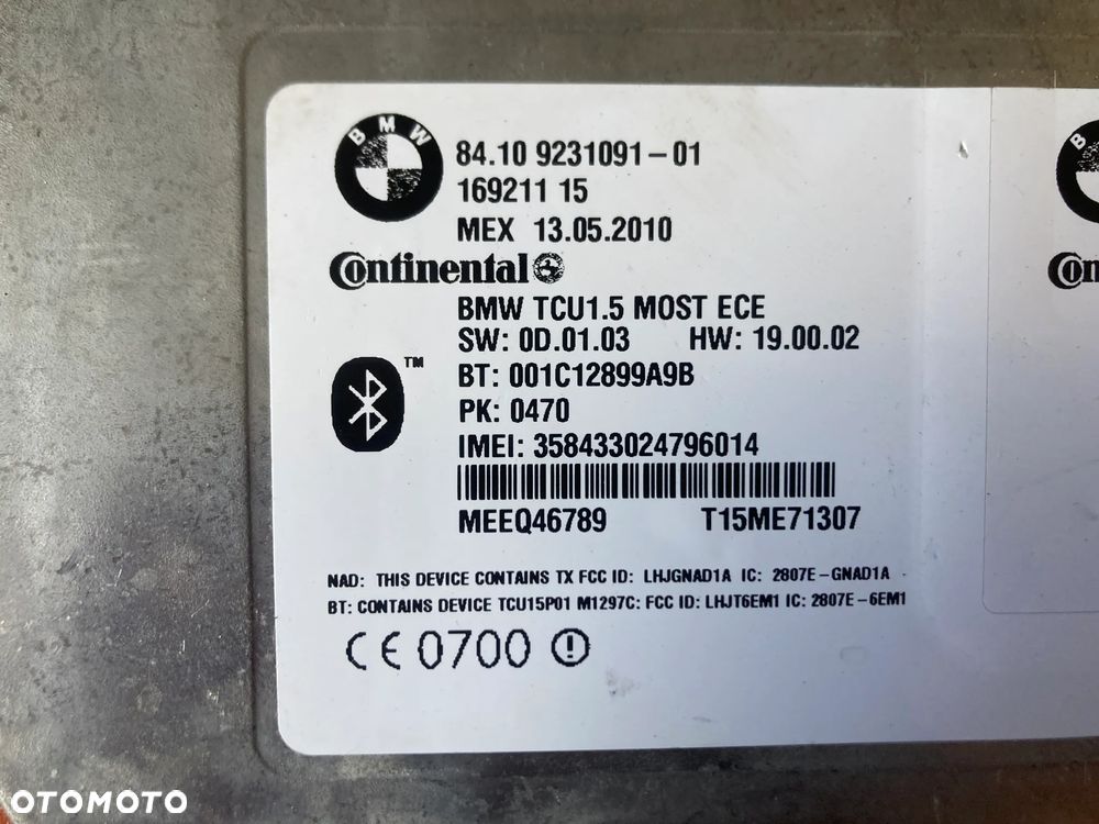 Moduł bluetooth BMW E60 E90 E70 E87 16921115 - 3