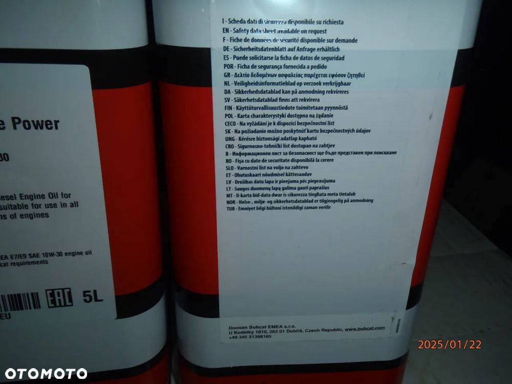 olej silnikowy oryginał bobcat cat kubota jcb traktor koparka 15w40 10w30 - 11