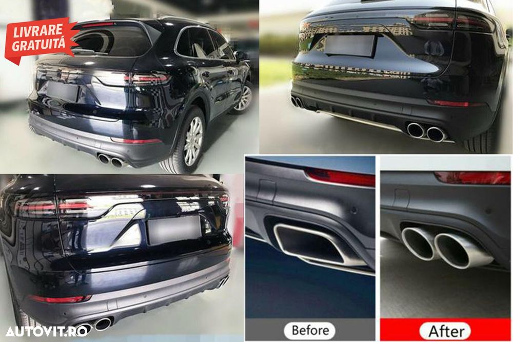 Ornamente Evacuare Porsche Cayenne 9Y0 SUV 3.0 (2018-up) Crom- livrare gratuita - 15