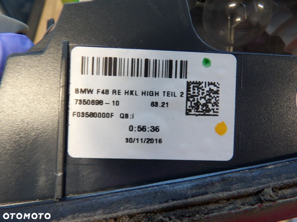 BMW - F48,X1 - PRAWA LAMPA TYLNA - EUROPA - 7350698 - 3