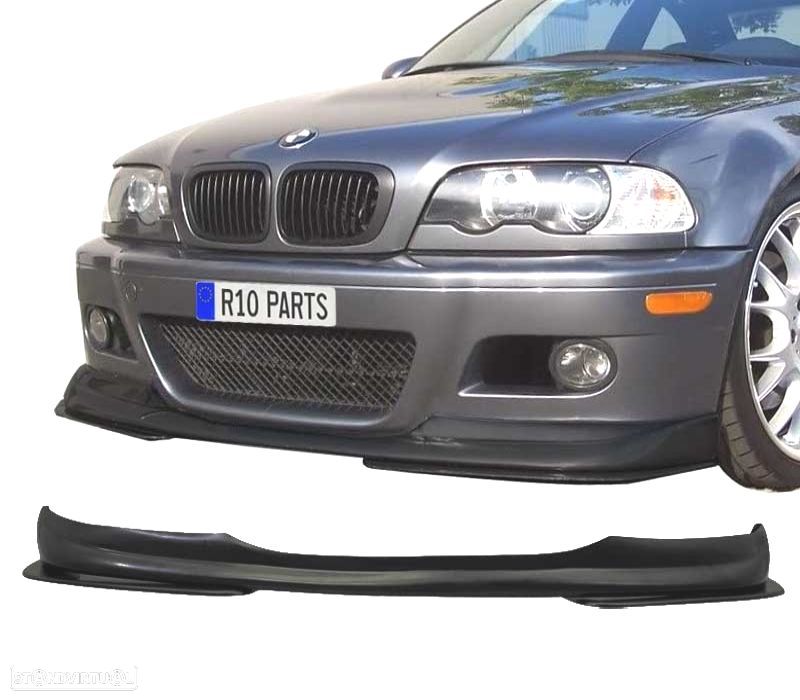 SPOILER LIP DIANTEIRO BMW E46 98-07 LOOK M3 PRETO BRILHANTE - 1