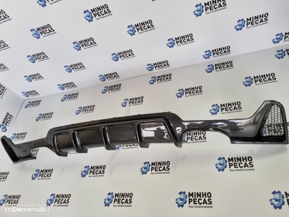 Difusor Traseiro Dupla Saida BMW Série 4 (F32|F33|F36) M-Performance Aquaprint Carbono - 3