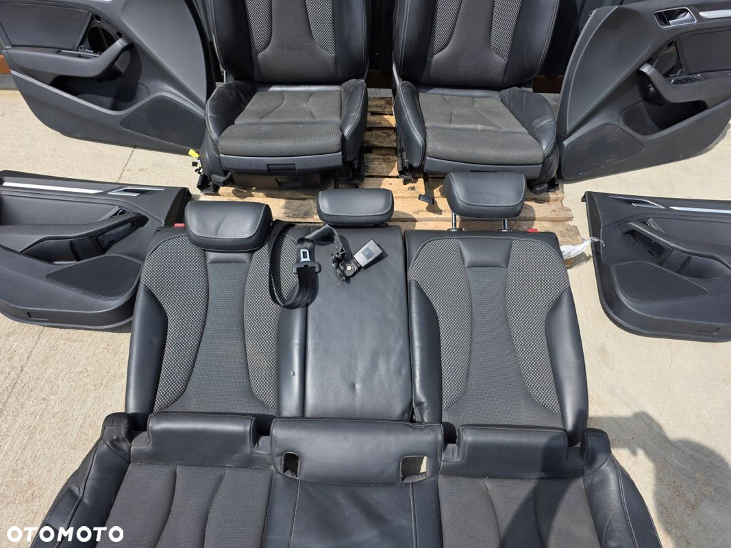 FOTEL FOTELE KOMPLET AUDI A3 8V SPORTBACK 5-DRZWI SKÓRA+MATERIAŁ S LINE ! - 4