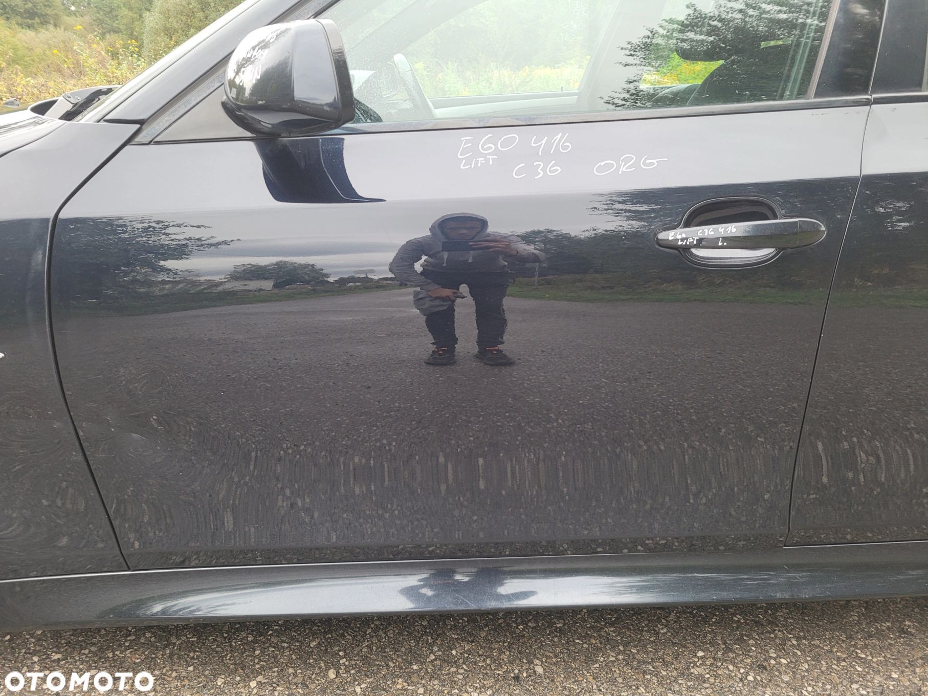 DRZWI LEWY PRZÓD PRZEDNIE BMW E60 E61 LIFT 416 CARBONSCHWARZ C36 - 1
