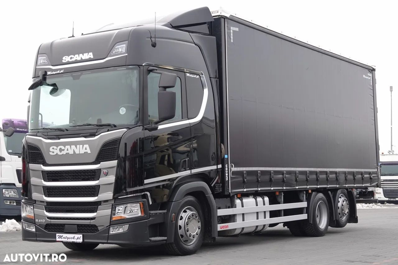 Scania R 410 / 6x2 / PERDEA - 7,8 m / SOLO / ACOPERȘ RIALAT / CONTRACTUL DE SERVICE - 1