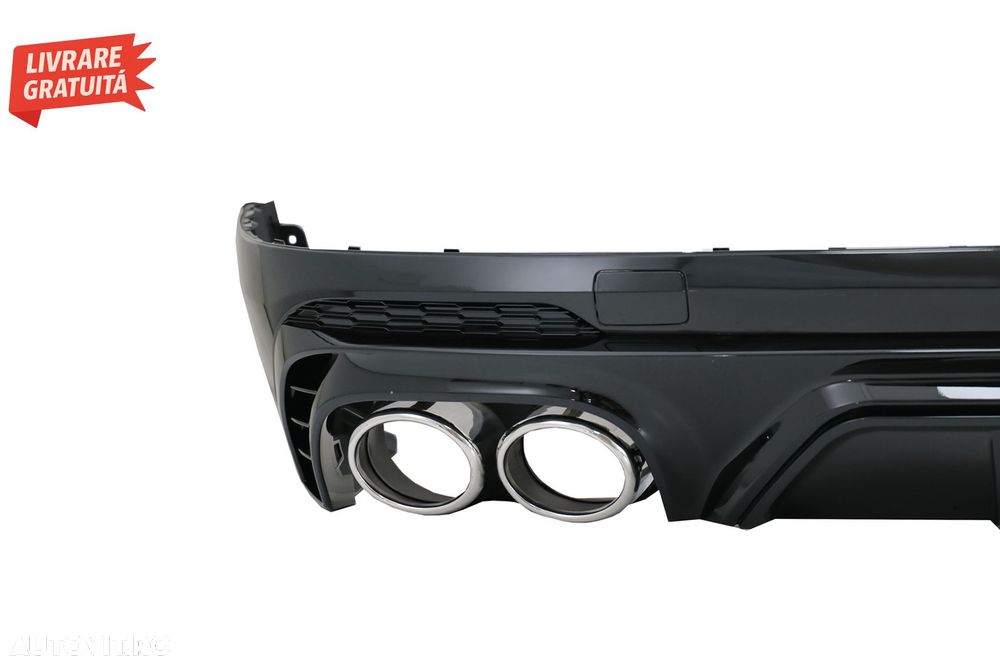 Difuzor Bara Spate Evacuare Dubla Audi Q5 SUV FY S-Line (2018-2020) Evacuari Crom- livrare gratuita - 3